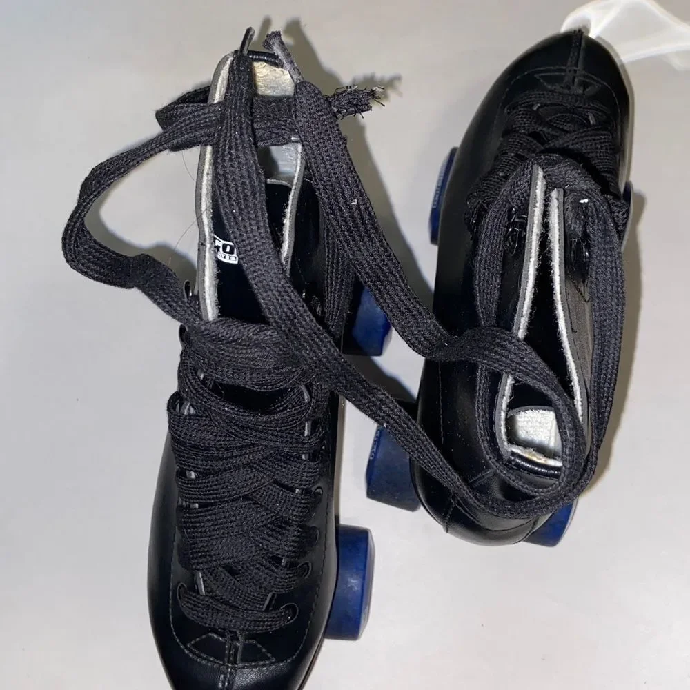 Chicago Black Roller Skates with Blue Wheels